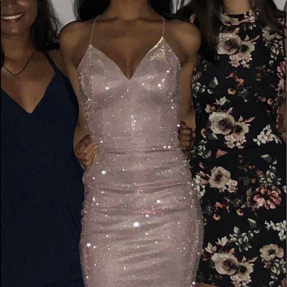 Sparkly light nude/pink party dress
